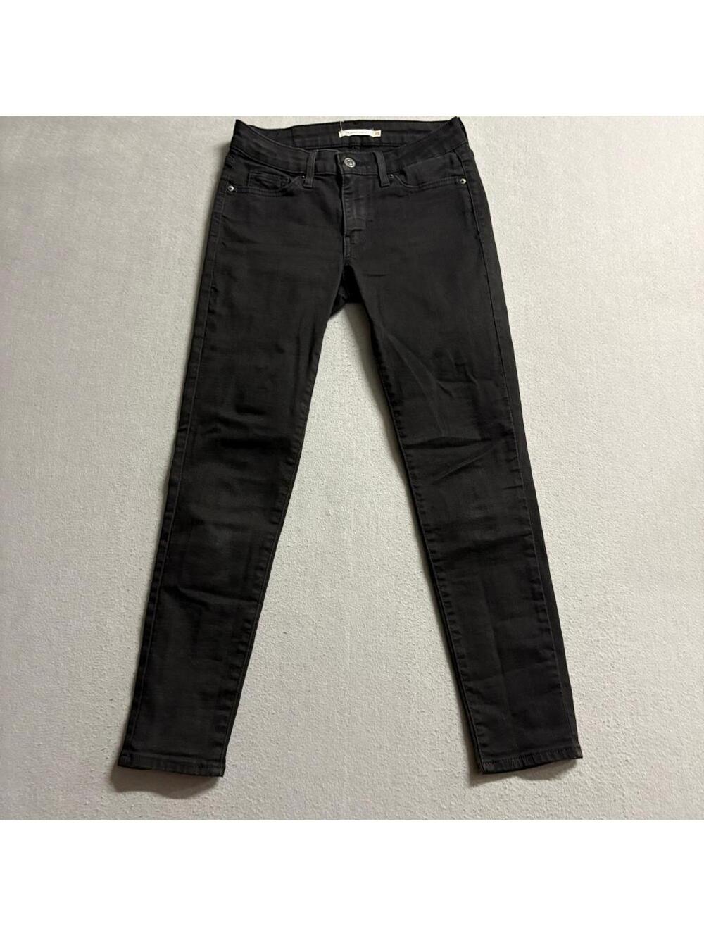 Levi's 711 Skinny Ankle Jeans Womens Size 25 Black Stretch Denim